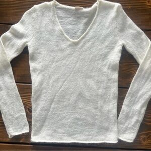 Brandy Melville John Galt V-Neck Sweater One-size Small Mohair Blend Fitted